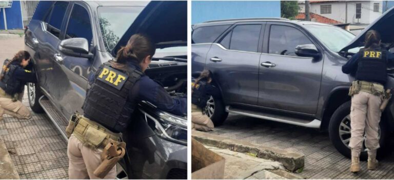 PRF recupera carro roubado com placa de São Paulo