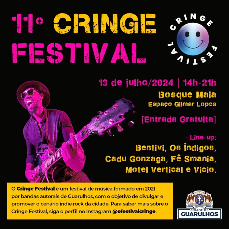 Bosque Maia receberá o 11º Cringe Festival em 13 de julho