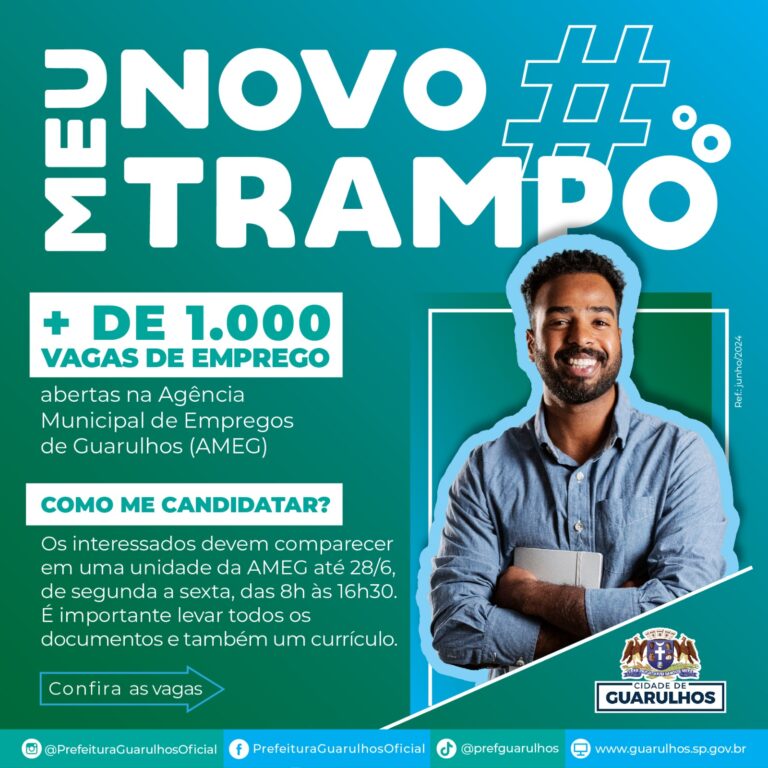 Mais de mil vagas estão disponíveis na Agência Municipal de Empregos