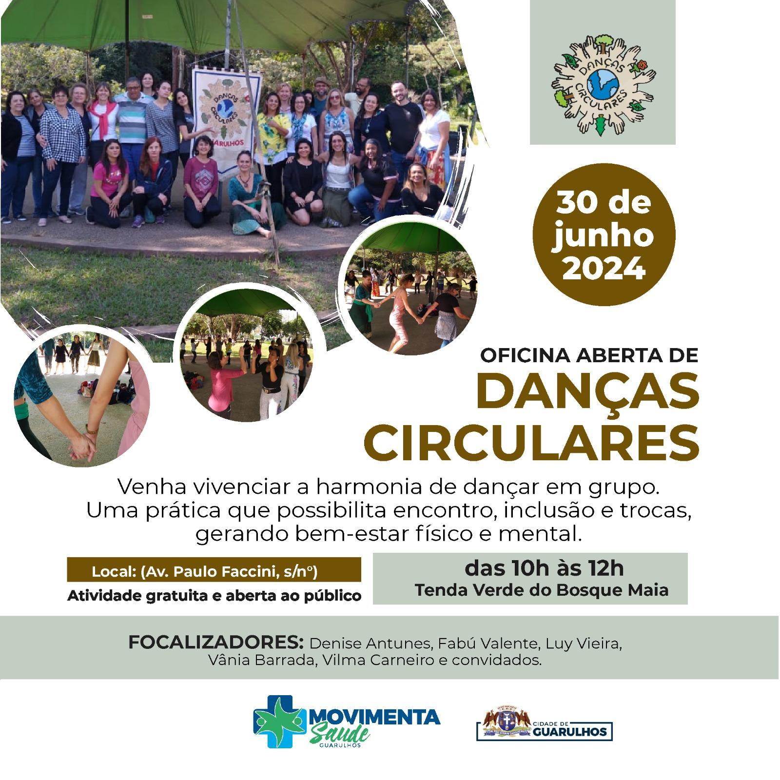 Oficina de danças circulares promove saúde e bem-estar no Bosque Maia Oficina de danças circulares promove saúde e bem-estar no Bosque Maia