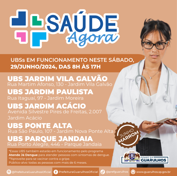 Programa Saúde Agora abre cinco Unidades Básicas de Saúde no sábado