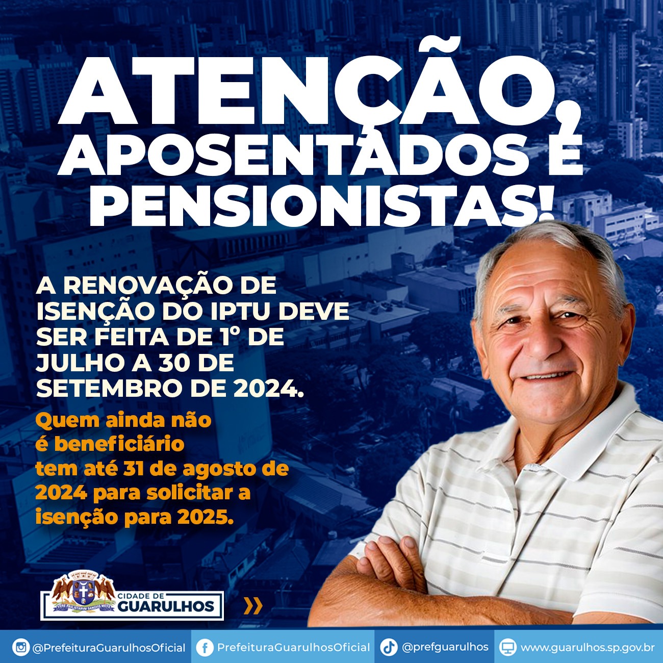 Renovação de isenção do IPTU deve ser feita entre 1º de julho e 30 de setembro em Guarulhos Renovação de isenção do IPTU deve ser feita entre 1º de julho e 30 de setembro em Guarulhos