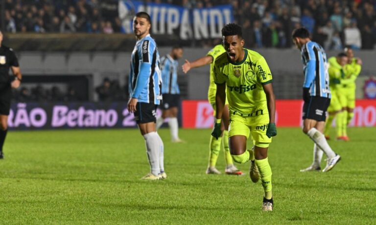 Palmeiras arranca empate contra o Grêmio com golaço de Estevão