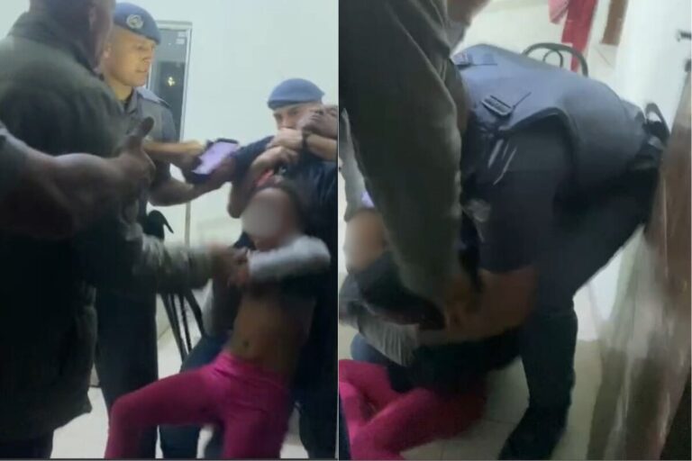 Vídeo: PM dá mata-leão em influencer com filha de 6 anos e fere menina