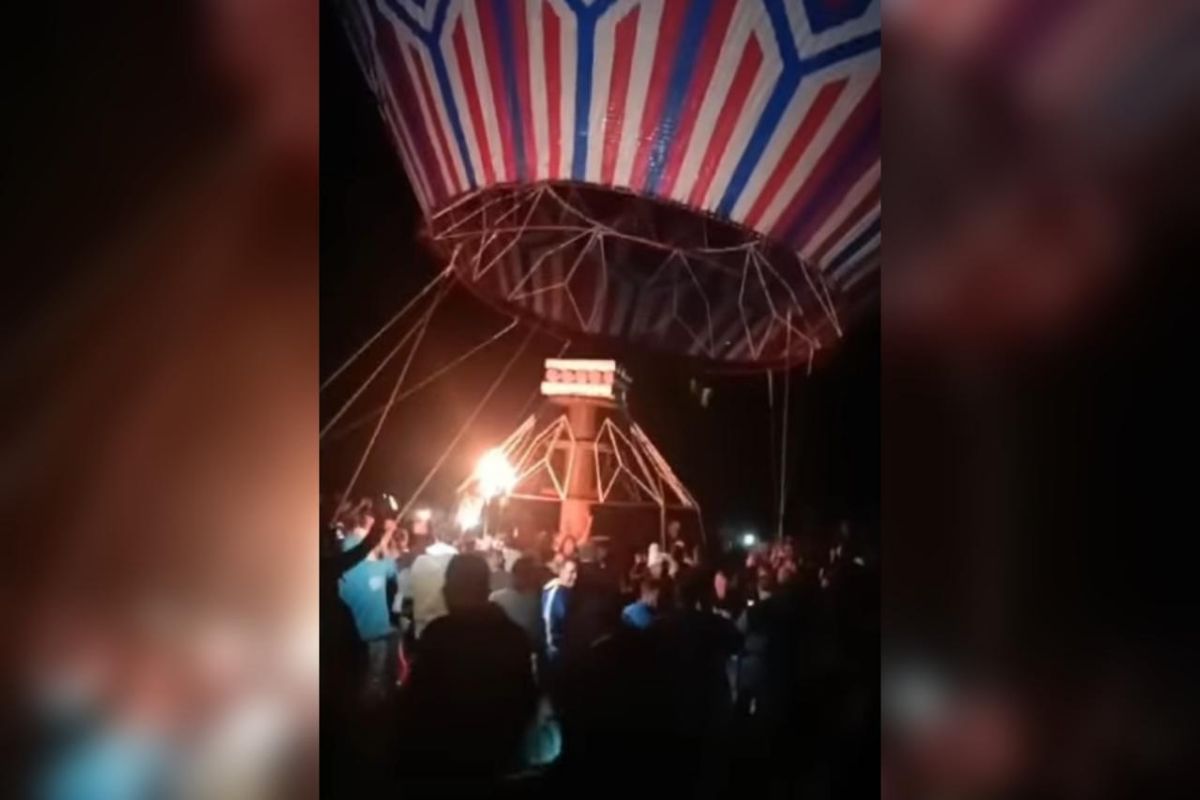 Vídeo mostra baloeiros inflando balão que causou pane elétrica em SP Vídeo mostra baloeiros inflando balão que causou pane elétrica em SP