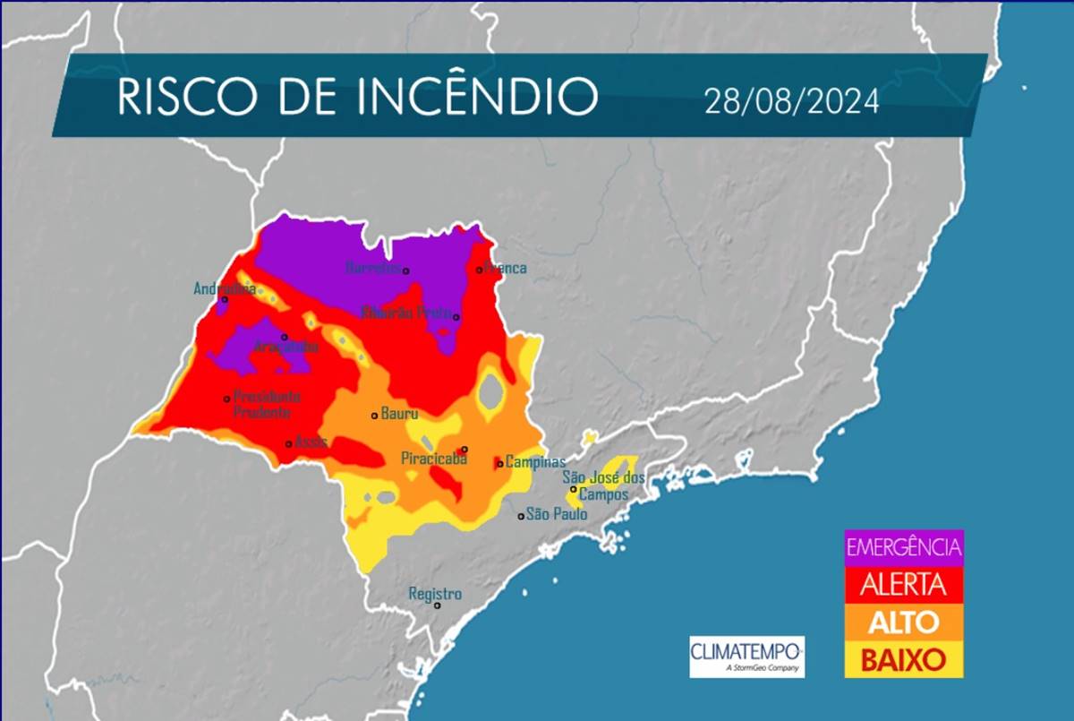 Defesa Civil aponta regiões em SP com risco elevado de incêndios. Veja Defesa Civil aponta regiões em SP com risco elevado de incêndios. Veja