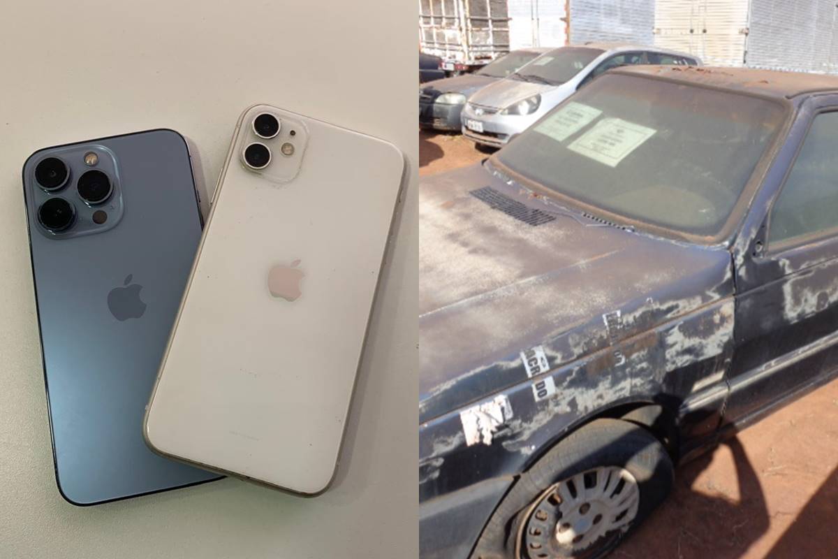 Leilão da Receita tem combo de iPhones por R$ 700 e carro por R$ 800 Leilão da Receita tem combo de iPhones por R$ 700 e carro por R$ 800