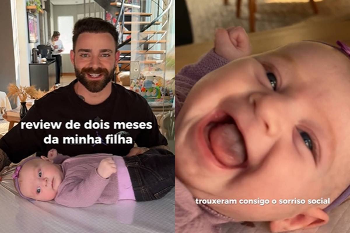 Pai que fez “unboxing” da filha viraliza com “review” de 2 meses. Veja