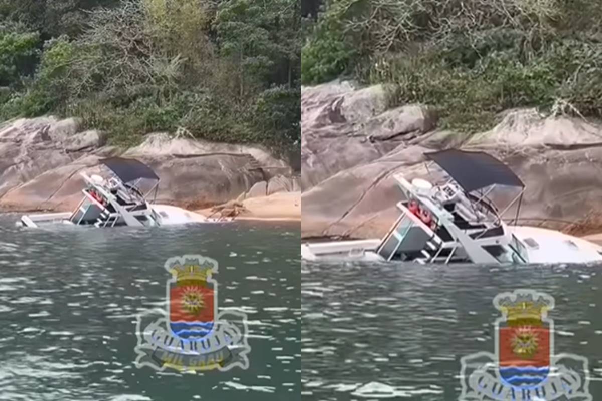 Vídeo: lancha com 15 passageiros e 1 tripulante naufraga no Guarujá Vídeo: lancha com 15 passageiros e 1 tripulante naufraga no Guarujá