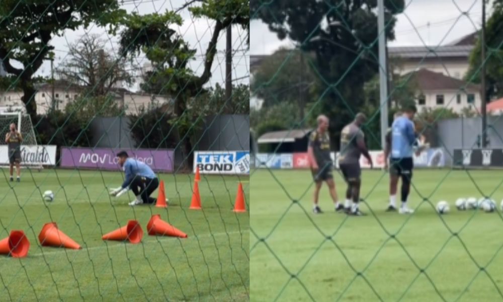 João Paulo faz treino com bola e se aproxima do retorno ao Santos após lesão no tendão João Paulo faz treino com bola e se aproxima do retorno ao Santos após lesão no tendão