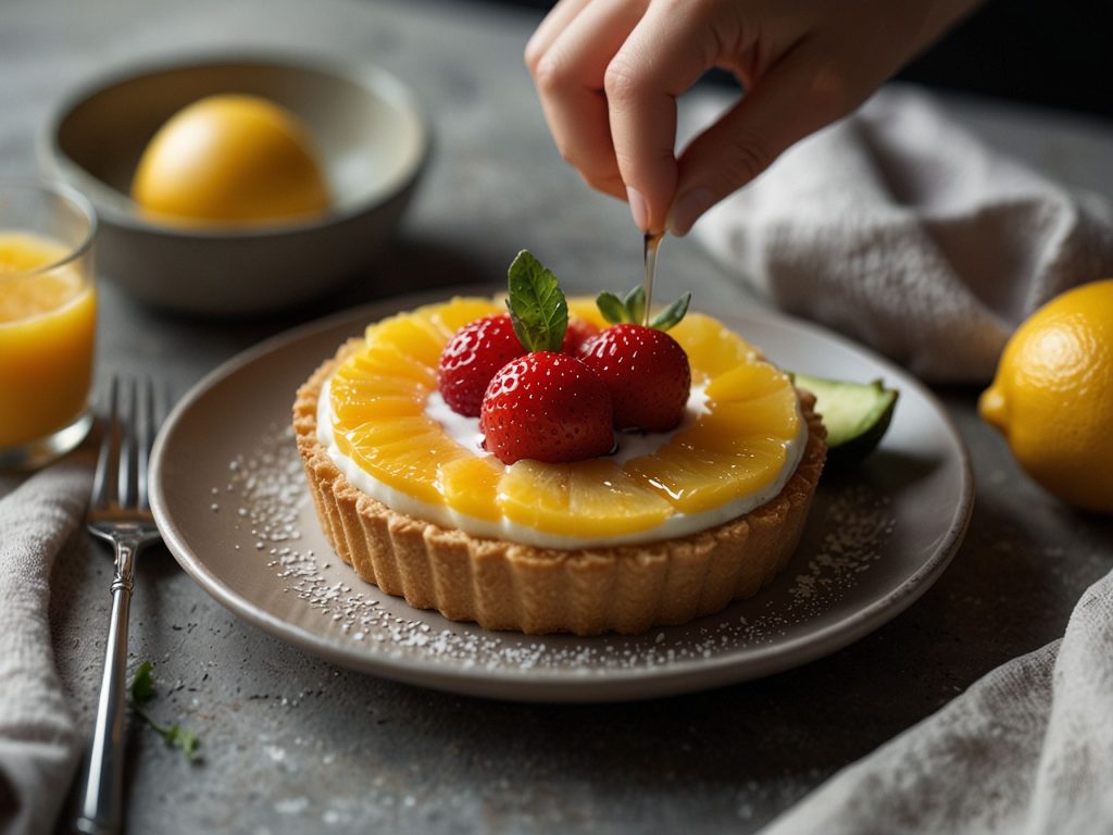 Receita de Receita de Tortinha Saudável de Limão com Cobertura de Frutas