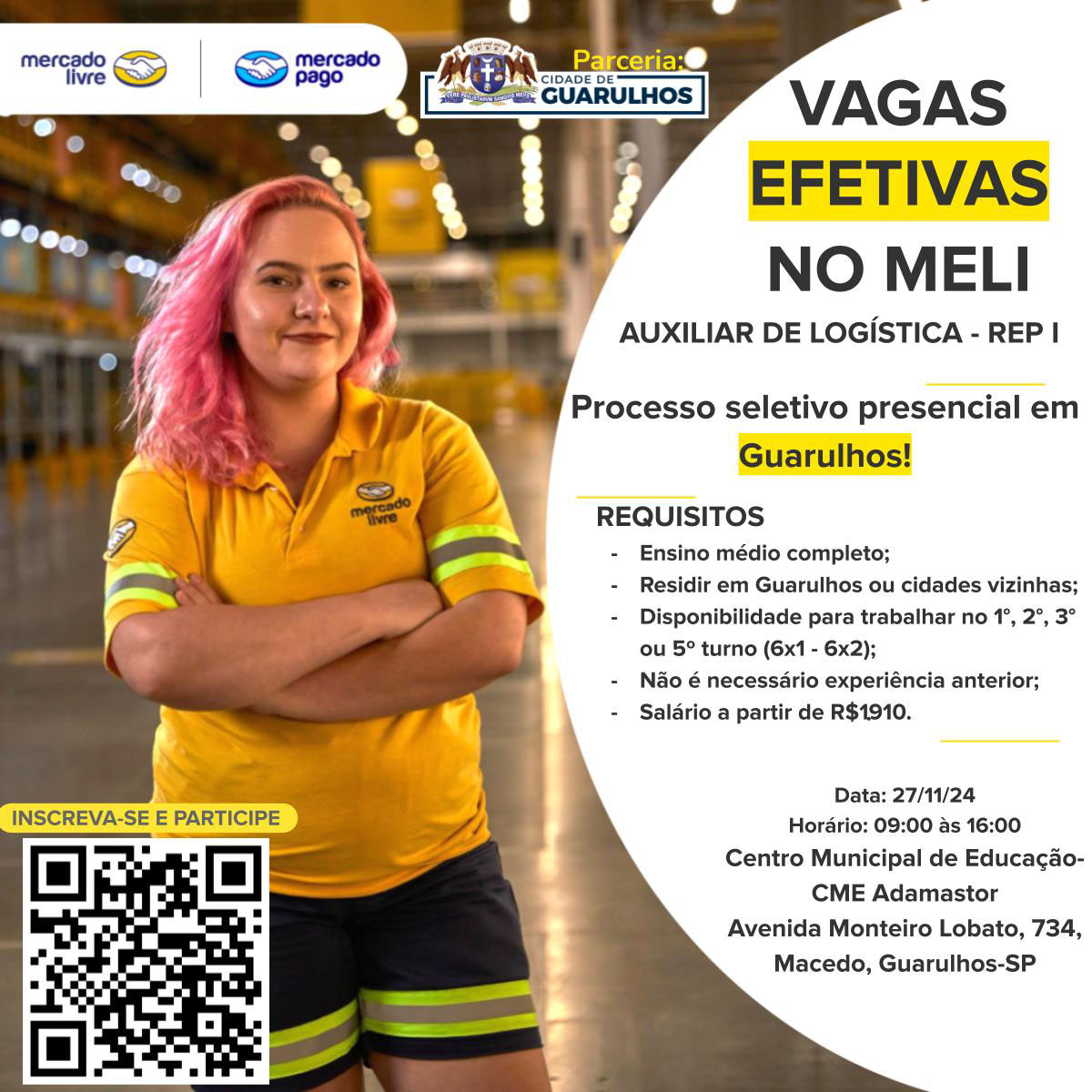 Feira de Empregabilidade oferecerá mais de 100 vagas em Guarulhos em 27 de novembro
