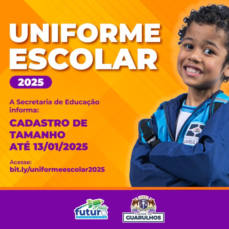 Prazo para cadastrar tamanhos do uniforme escolar em Guarulhos vai até 13 de janeiro