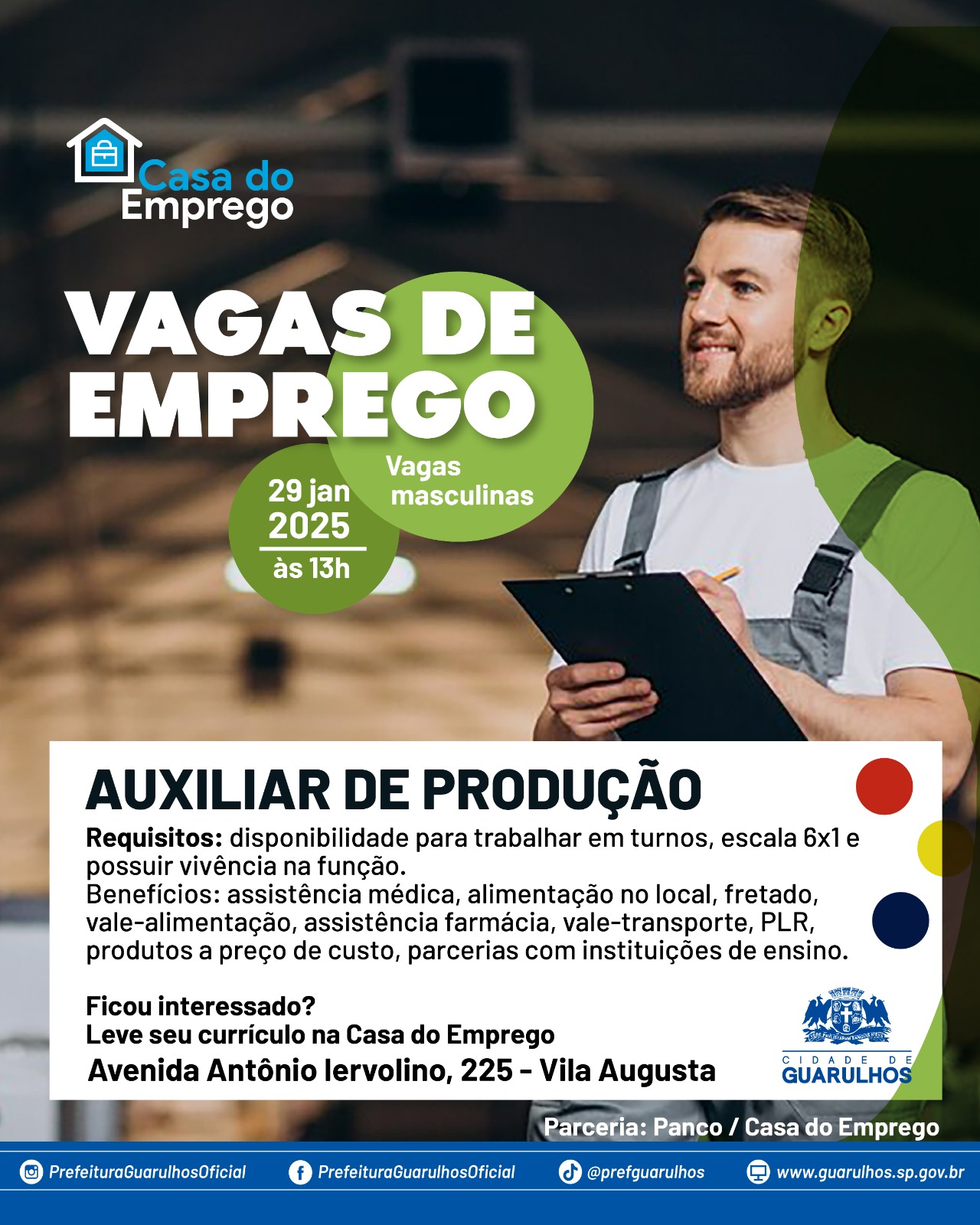 Casa do Emprego realiza seleção para 60 vagas de auxiliar de produção Casa do Emprego realiza seleção para 60 vagas de auxiliar de produção
