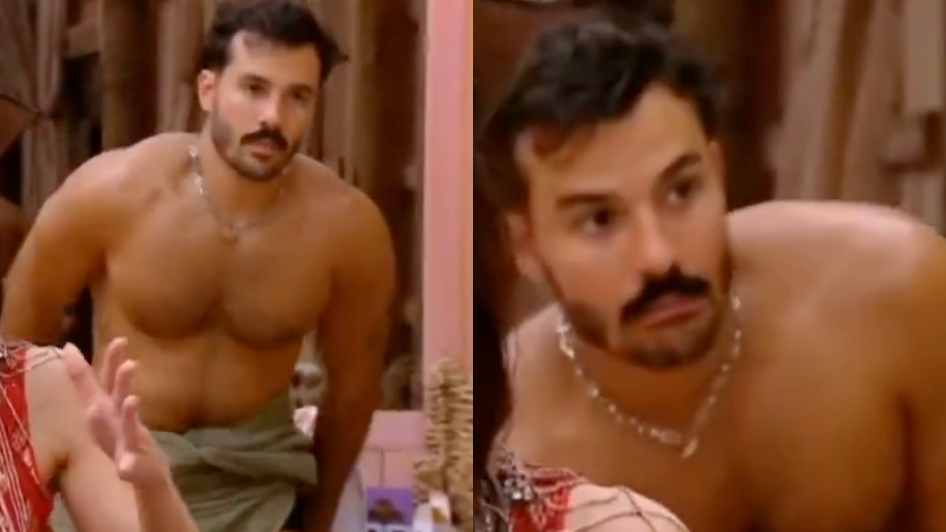 VÍDEO: Mateus se descuida, derruba toalha e mostra demais no BBB25 VÍDEO: Mateus se descuida, derruba toalha e mostra demais no BBB25