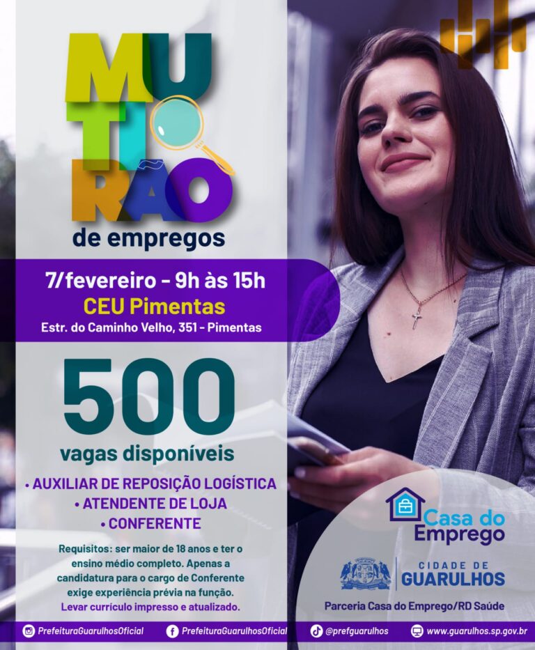 Mutirão de empregos em Guarulhos oferece 500 vagas no setor farmacêutico