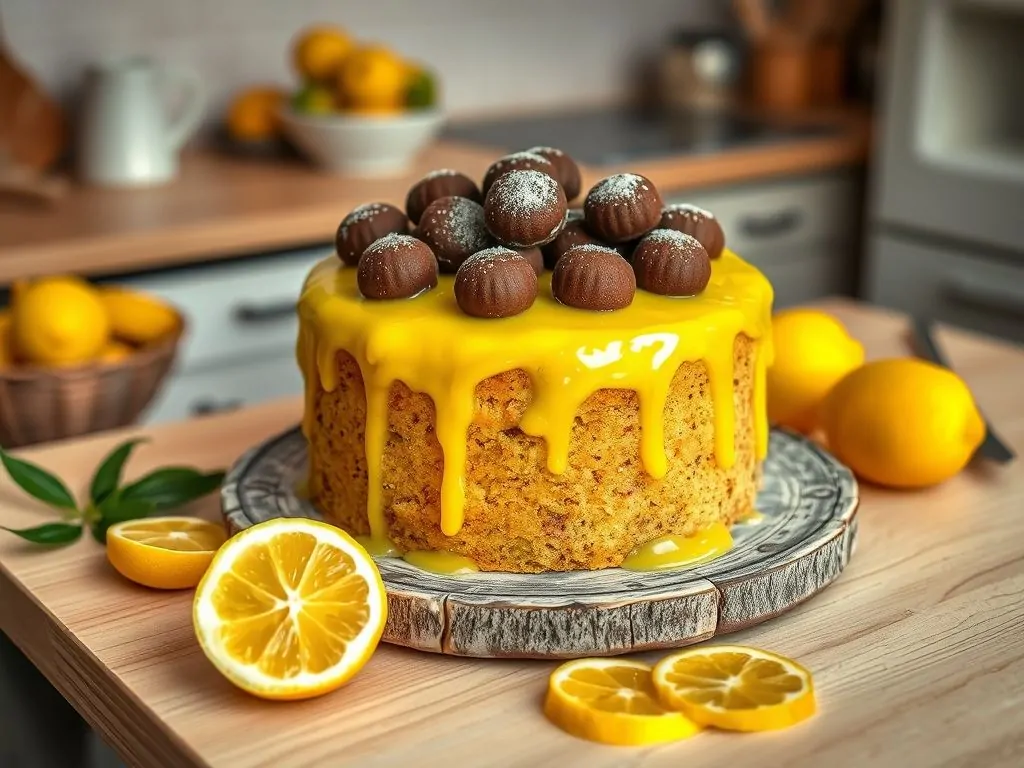 Receita de Bolo de Limão com Brigadeiro da Páscoa Receita de Bolo de Limão com Brigadeiro da Páscoa