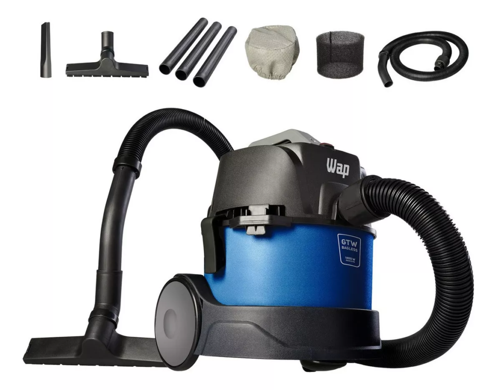 Aspirador de Pó e Água Wap GTW Bagless Potência de 1400w