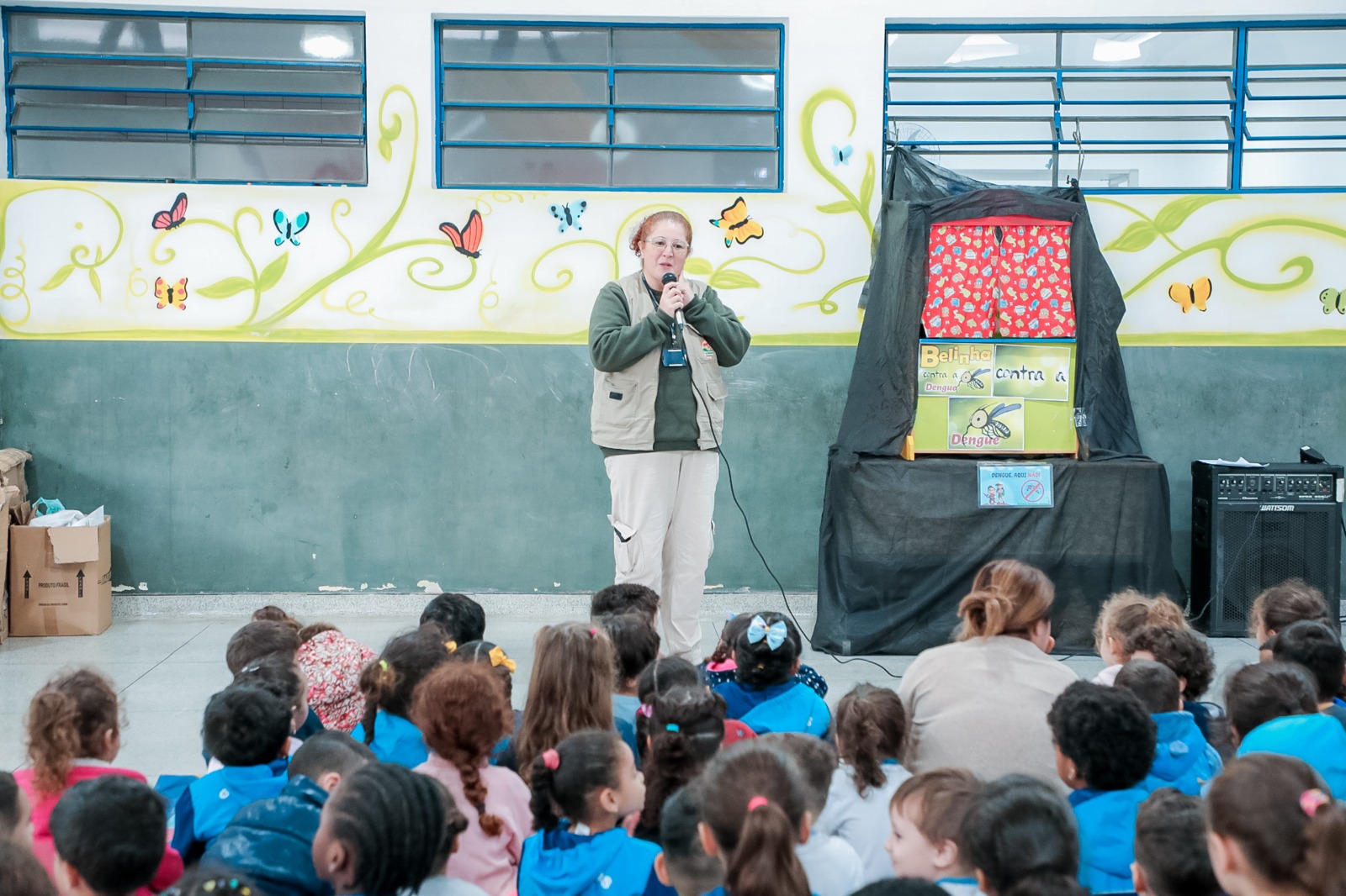 Belinha Contra a Dengue orienta alunos da rede municipal sobre os perigos do mosquito Belinha Contra a Dengue orienta alunos da rede municipal sobre os perigos do mosquito
