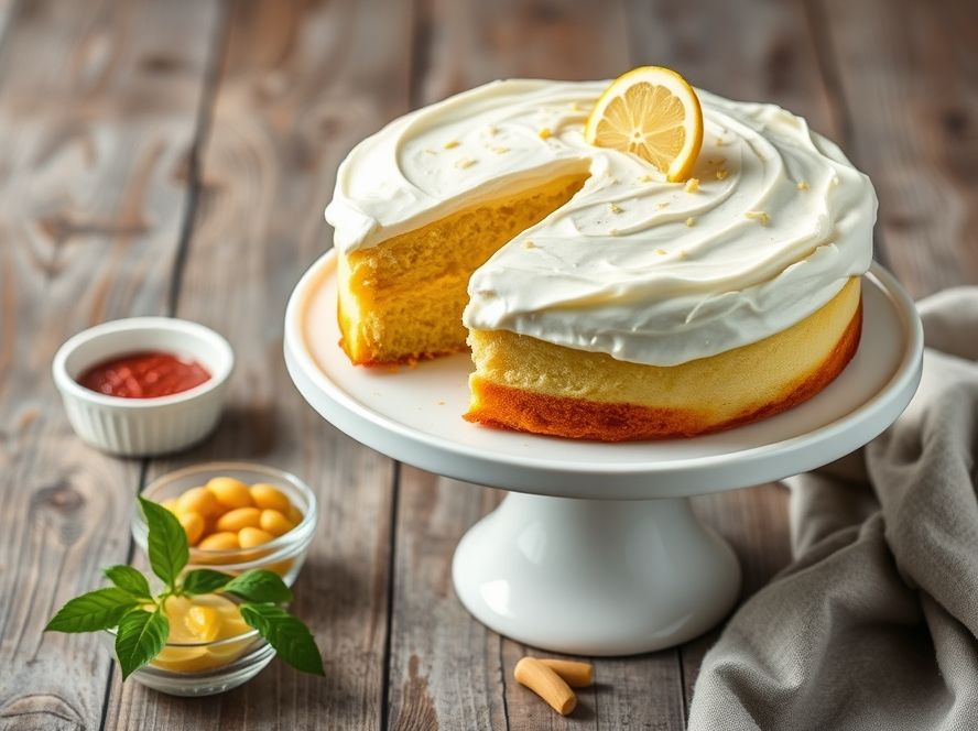 Receita de Bolo de Iogurte com Limão e Cobertura de Cream Cheese